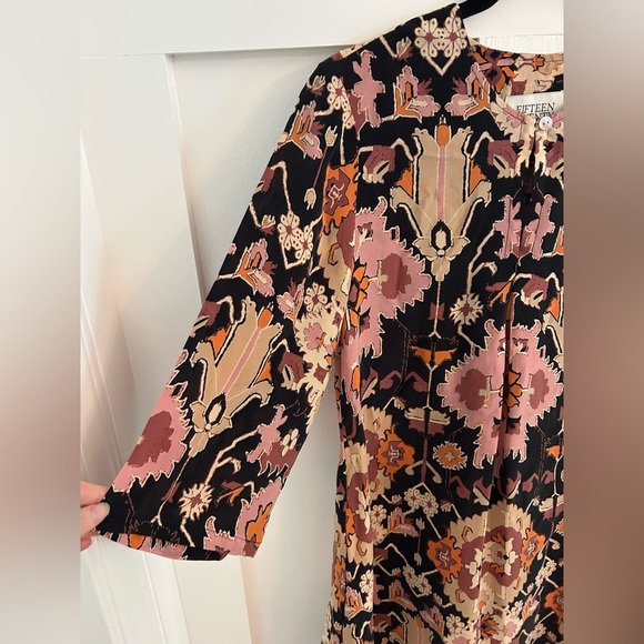 Fifteen Twenty Layne Ikat V Neck Mini Dress - Picture 4 of 9